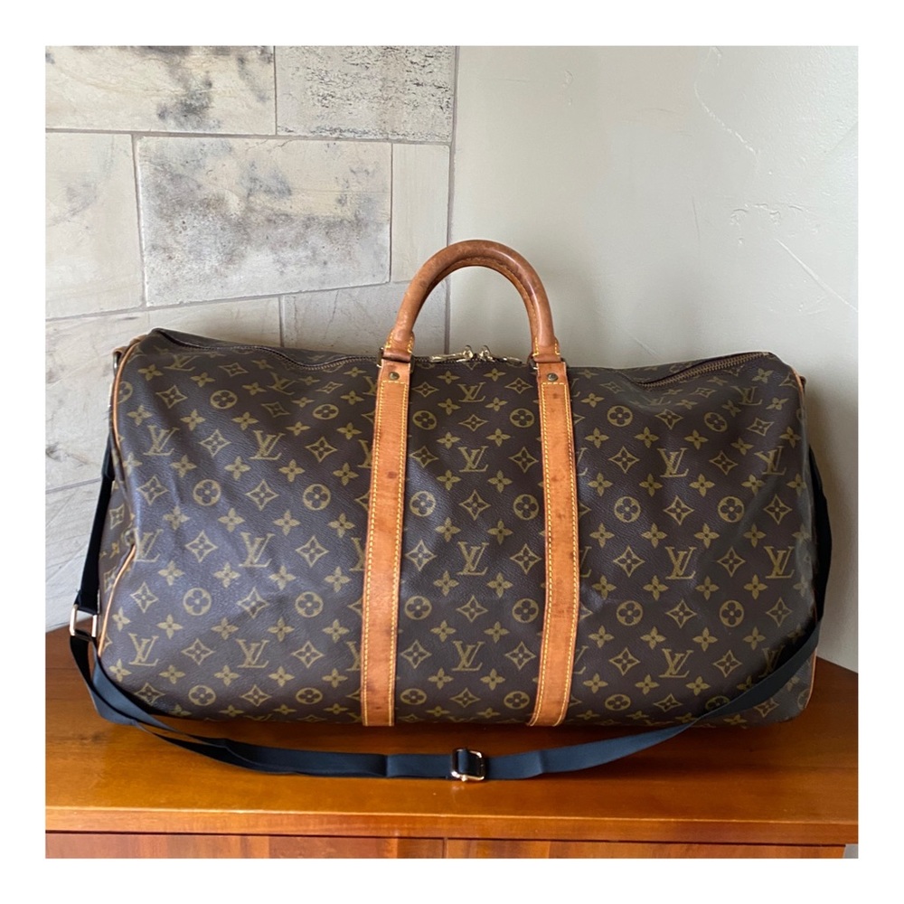 Louis Vuitton Monogram Canvas Keepall Travel Duffel with Vachetta Trim